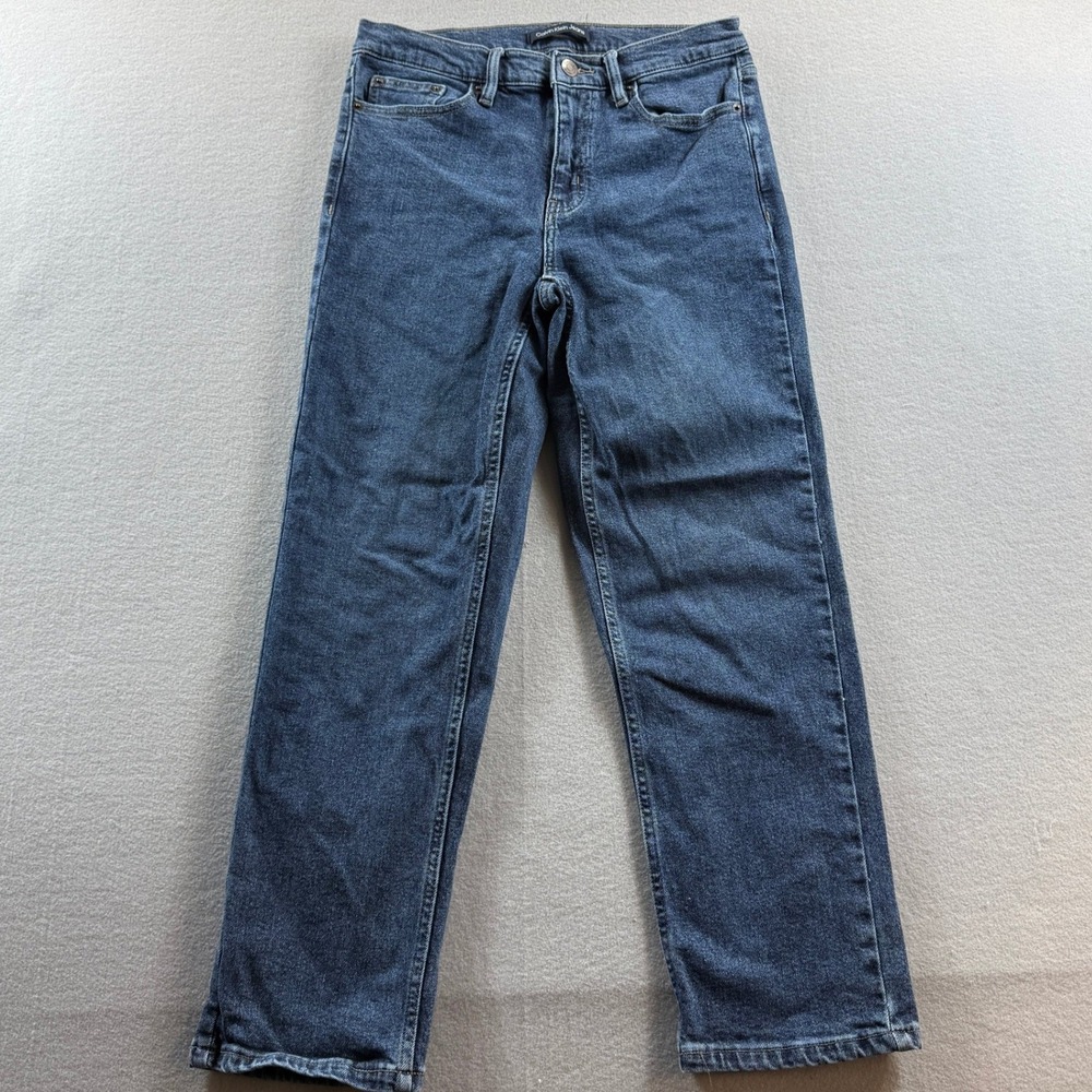 Calvin Klein Jeans Straight Leg Womens Size 6 Blue Denim High Rise Stretch 28x26